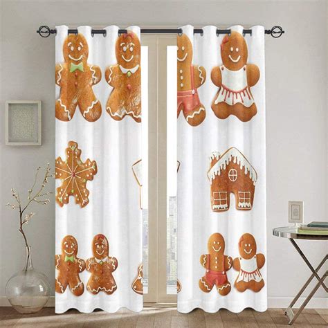 8FT Christmas Lighted Inflatable Gingerbread Man Decor. . Gingerbread curtains